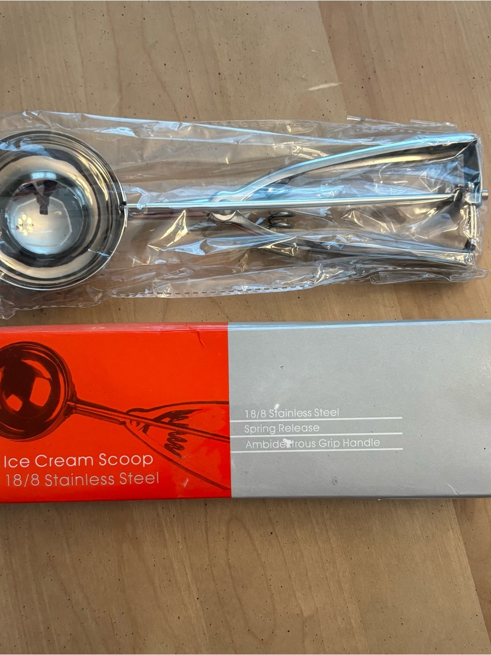 Two Stainless Steel Ice Cream Scoops. Brand New In Box.  Fast Shipping